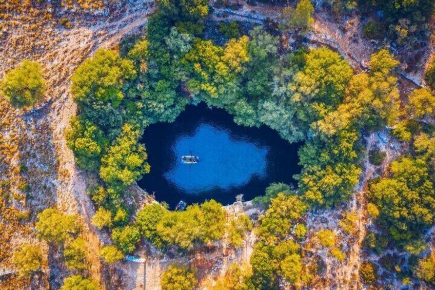 Melissani Lake Aerial Photo
