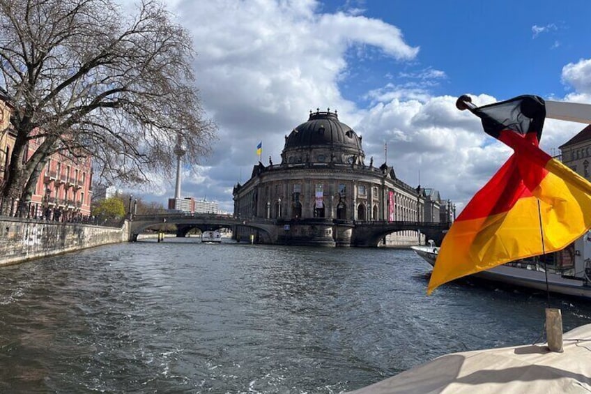 On the Spree along the Museum Island, seen here from the stern with the Bode Museum and the Kupfergraben on the right