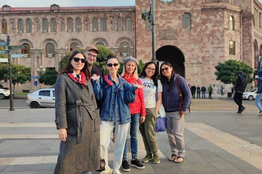 Evening Walking Yerevan City Tour with 3 Brandy, 5 Wine & Gata 