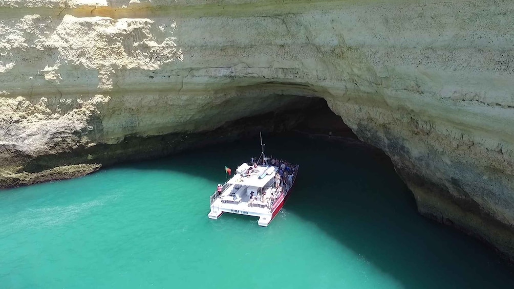 Picture 2 for Activity Quarteira: Benagil Cave Guided Catamaran Day Cruise & Drink