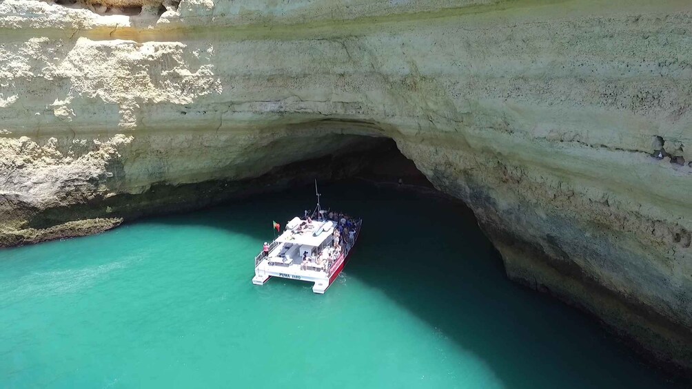 Picture 2 for Activity Quarteira: Benagil Cave Guided Catamaran Day Cruise & Drink