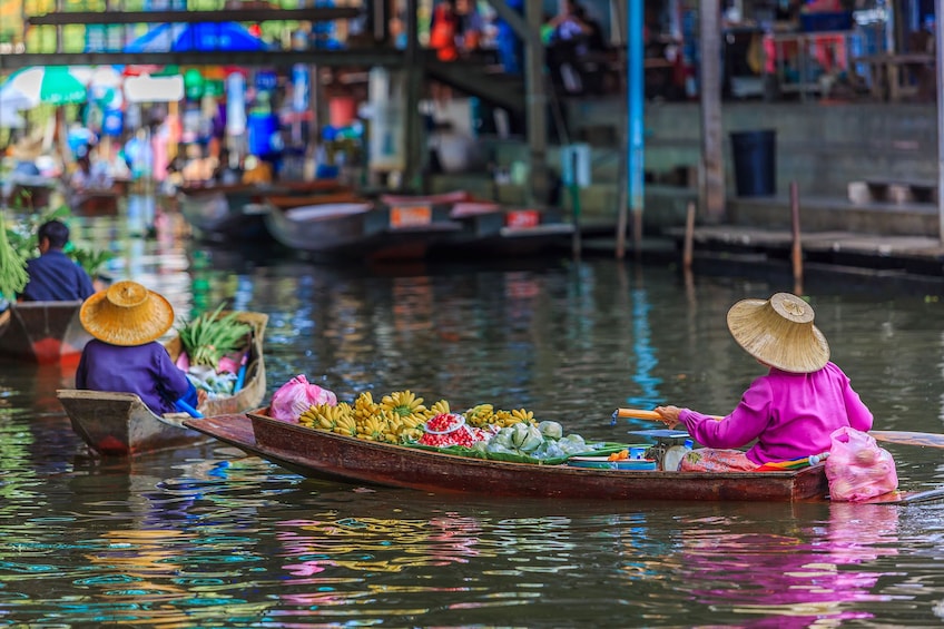 Private Floating Market And Reclining Buddha Temple Tour