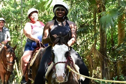 Complete Shared quad bike Tour Horse Zip Lines Cenote and Lunch