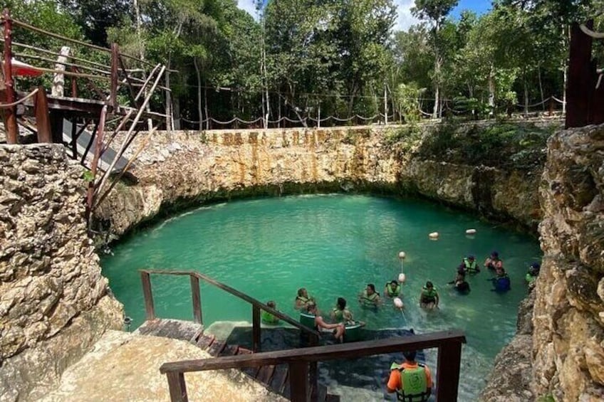 Shared tour ATV horseback riding zip lines cenote and food
