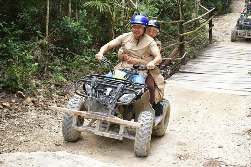 Shared tour ATV horseback riding zip lines cenote and food