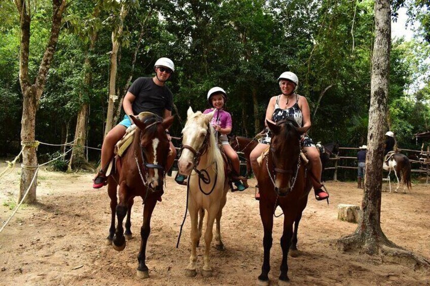 Shared tour ATV horseback riding zip lines cenote and food