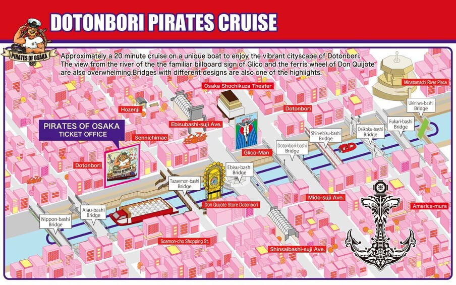 Picture 1 for Activity Osaka: Dotonbori's Bridges 20-Minute Cruise