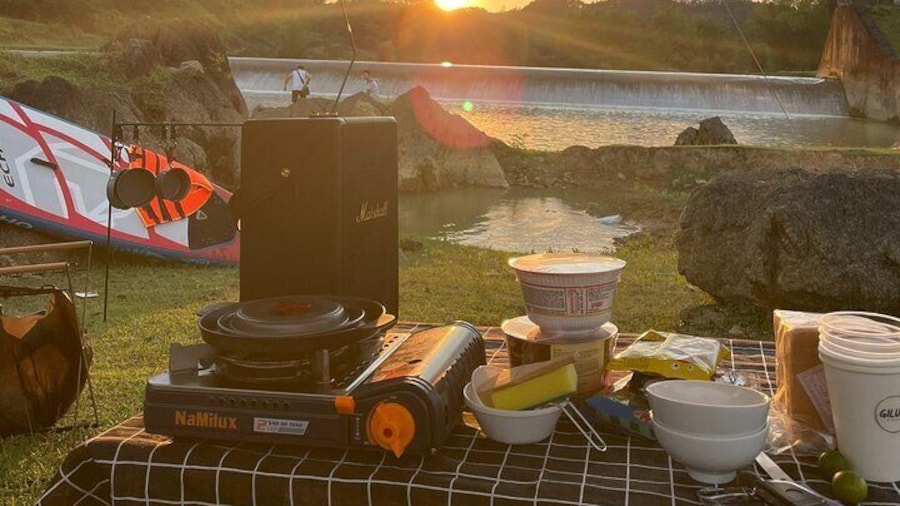 Amazing sunset at the campsite