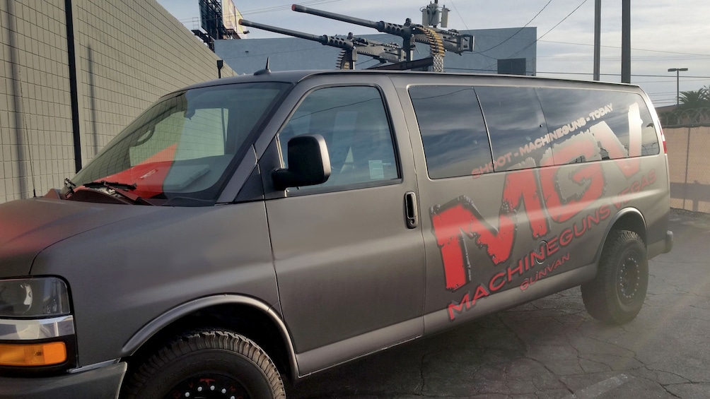 Van with weapons on the roof in Vegas