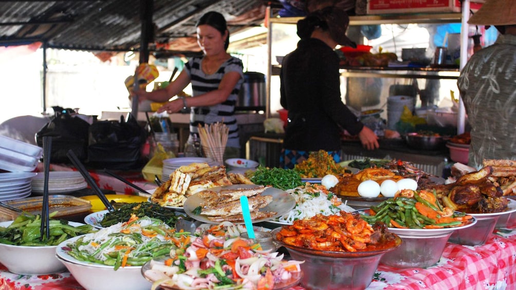 Cuisine prepped on table in Hanoi