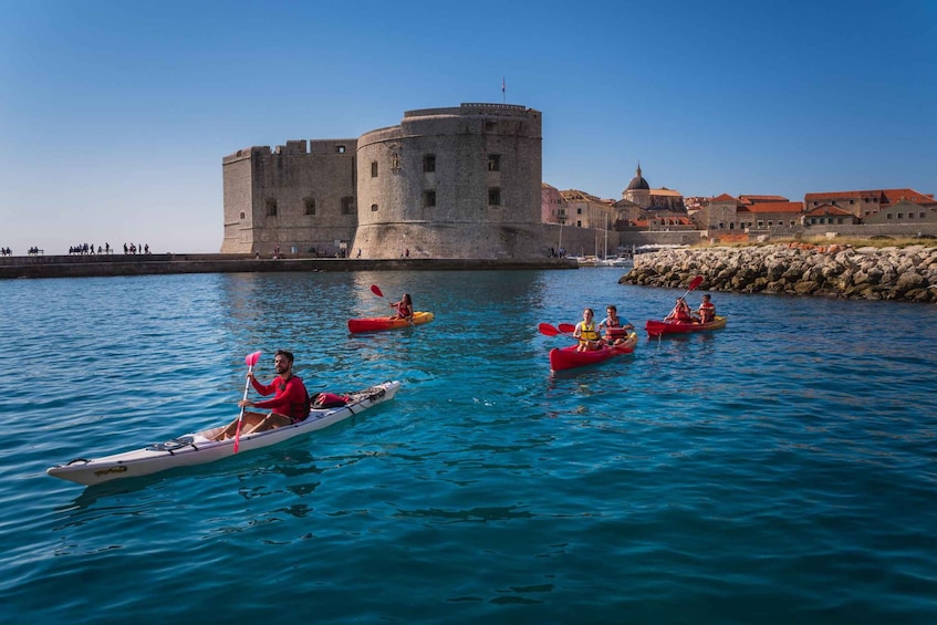 Picture 1 for Activity Dubrovnik: Sunset Sea Kayaking Tour with Wine and Bruschetta