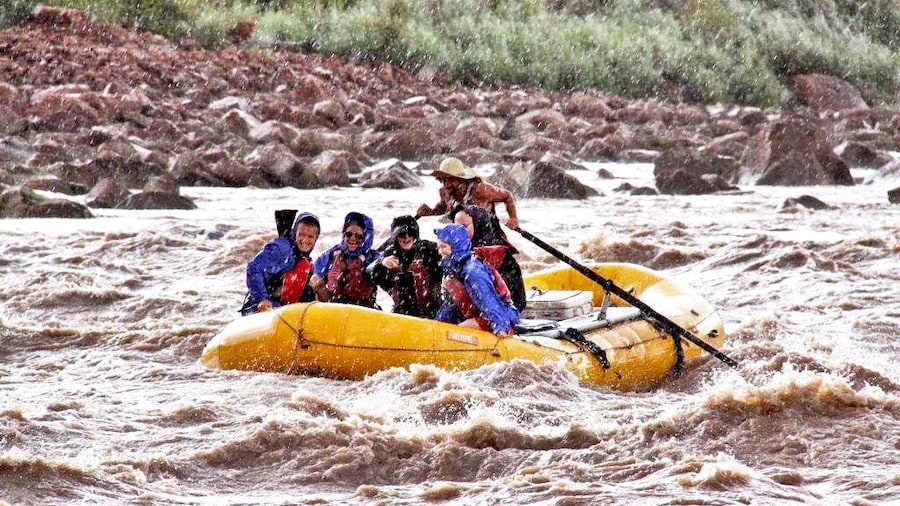 Rafting group on a river in Utah
