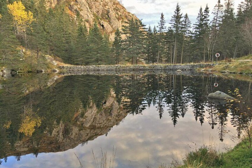 A walk in the mountains before hiking down