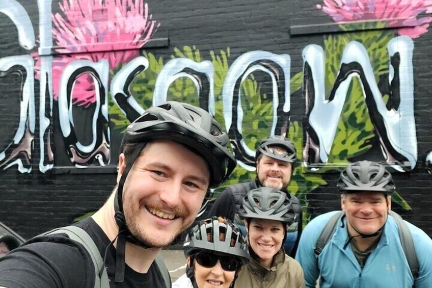 Family in Glasgow taking a Private Bike Tour with Gallus Pedals