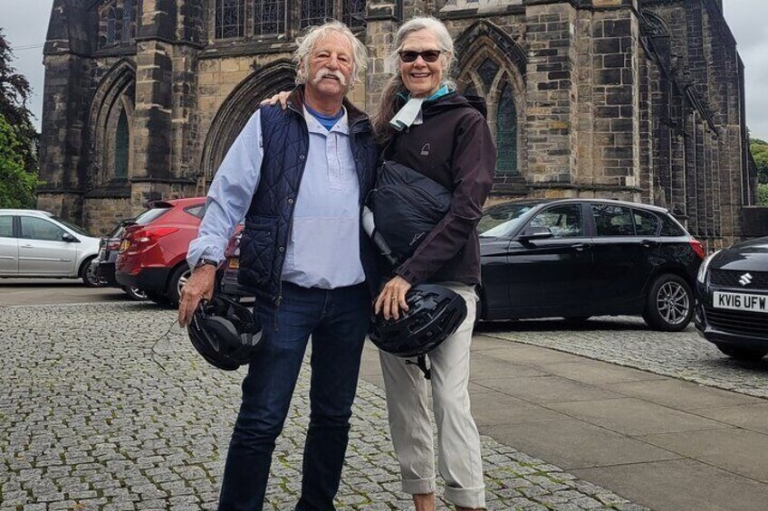 Private Bike Tour guests taking a photo opportunity with Gallus Pedals