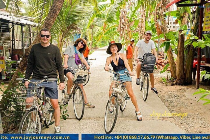 Riding around the rural village of Ben Tre