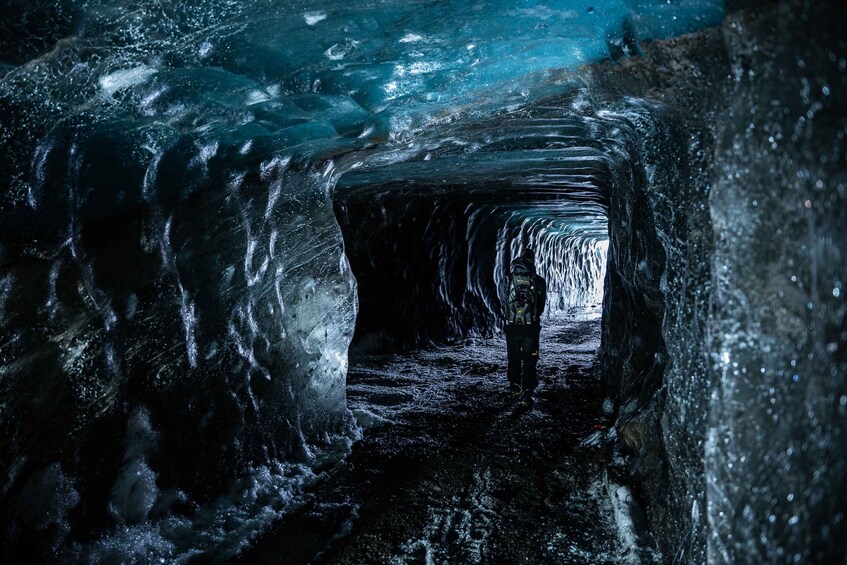 From Gullfoss: Langjökull Ice Cave and Snowmobile Tour