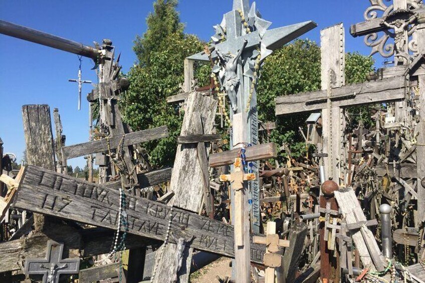 Sunset at the Hill of Crosses - 2 countries the same day! 