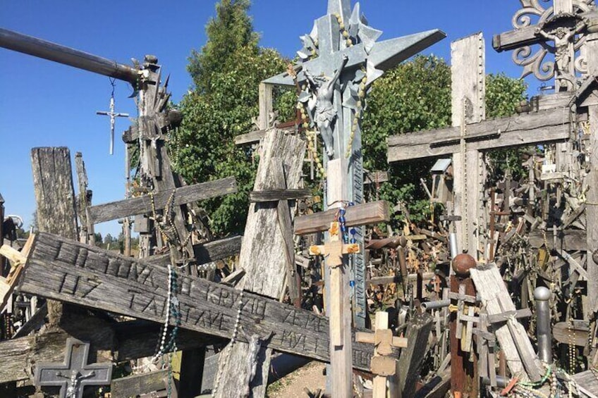 Sunset at the Hill of Crosses - 2 countries the same day!
