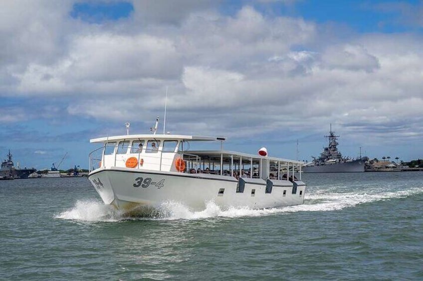 USS Navy boat going to USS Arizona Memorial