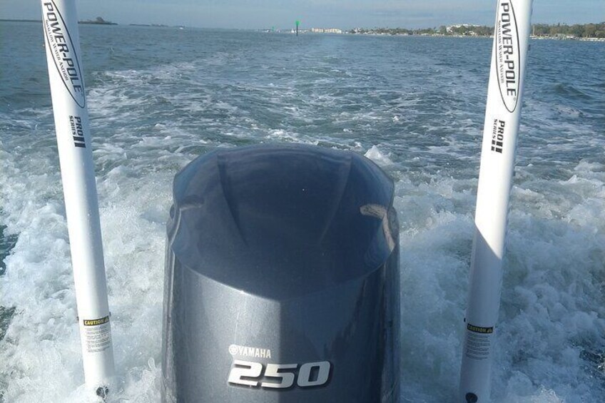 Our powerful engine makes it easy to navigate the waters smoothly.