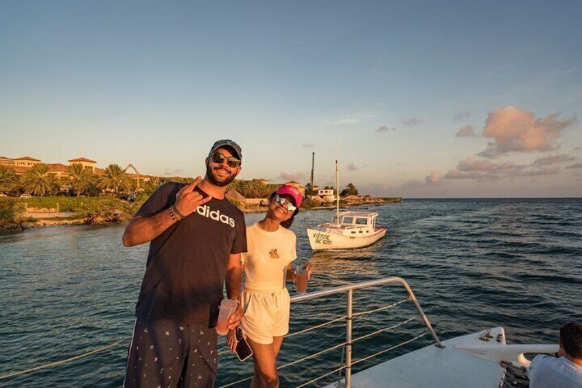 Couple enjoying the Sunset trip