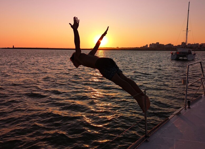 From Vilamoura: Sunset Tour on a Luxury Sailing Yacht