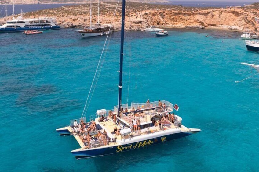 Comino Blue Lagoon Prime Catamaran Tour with All Inclusive