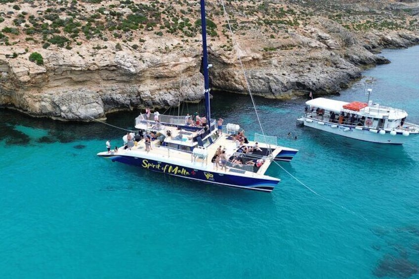 Comino Blue Lagoon Prime Catamaran Tour with All Inclusive