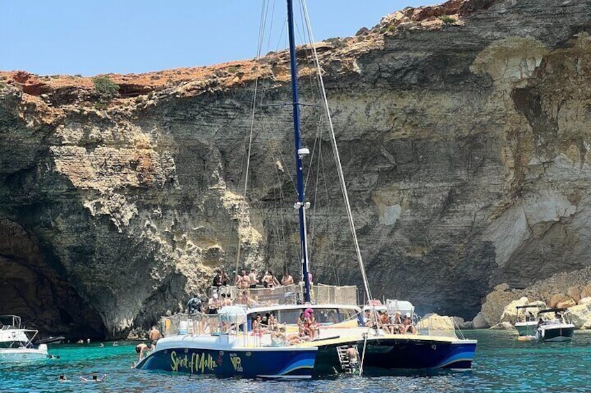 Comino Blue Lagoon Prime Catamaran Tour with All Inclusive