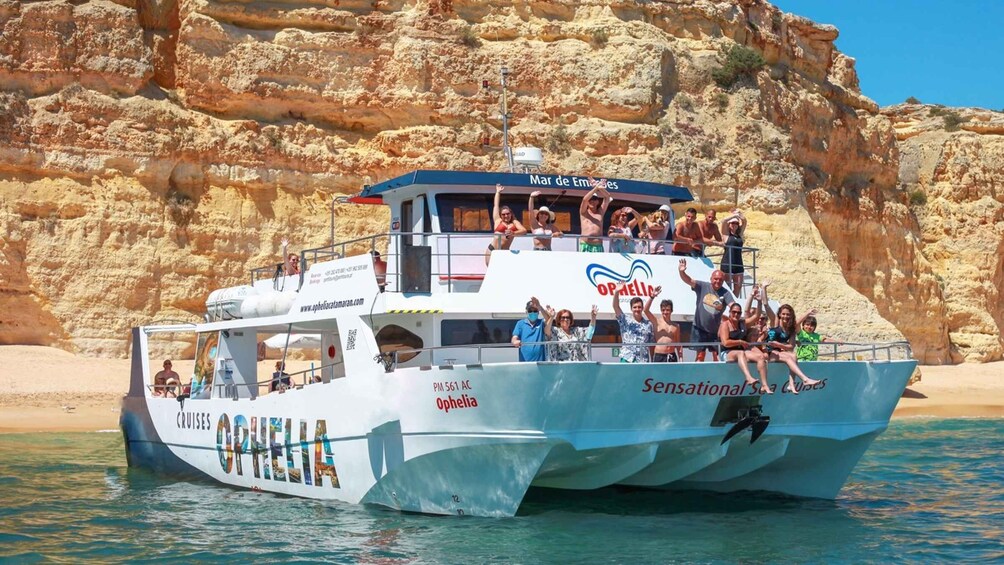 From Portimão: Catamaran Cruise to Benagil Caves with BBQ