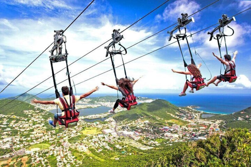 St Maarten Sky Explorer, Flying Dutchman and Schooner Ride Combo