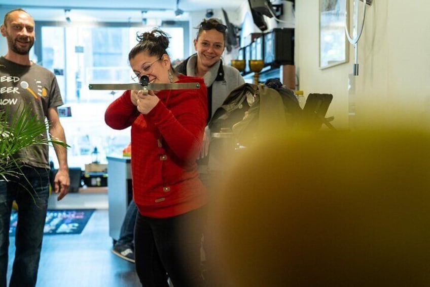 Crossbow shooting with lots of fun and concentration