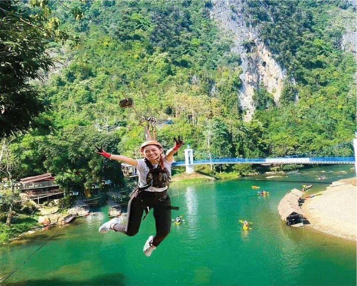 Picture 11 for Activity Vang Vieng: Half-Day Zip Lining with Cave Exploration Option