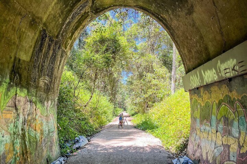 So much fun cycling through the tunnel