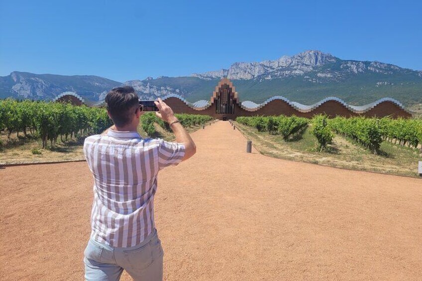 Rioja Tour of 2 Family Wineries & Picnic in Vineyard from Bilbao