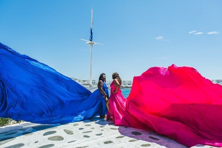 Flying Dress Mykonos Photoshoot