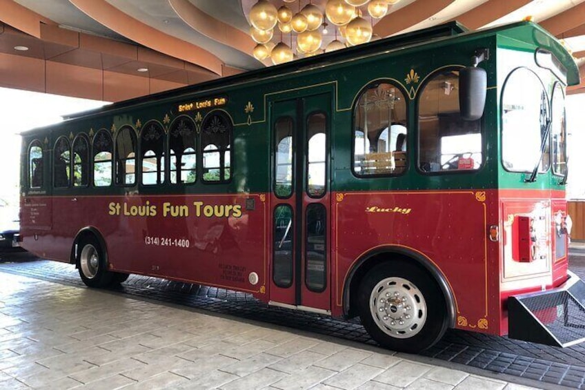 Of the beautiful Trolley’s waiting for pick up at the Horseshoe Casino.