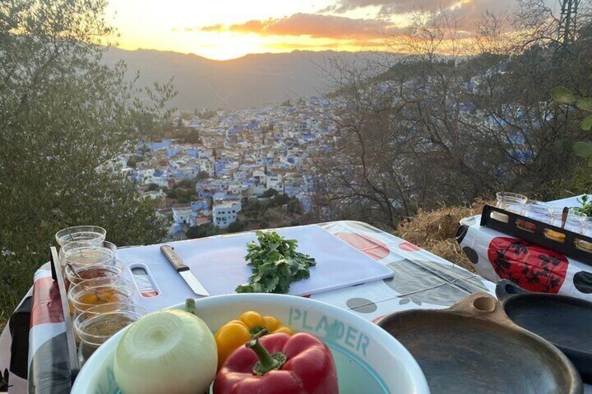 3-Hour Cooking Class overlooking the Blue City