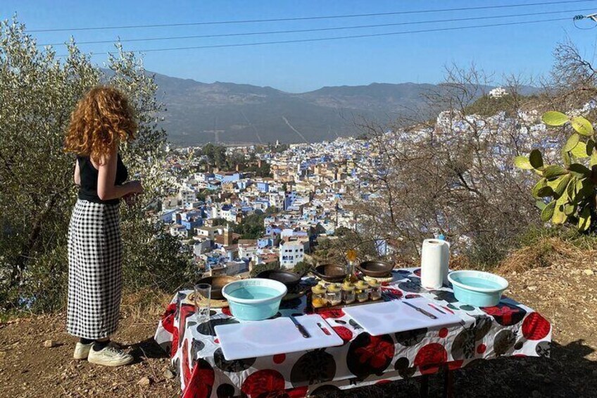 3-Hour Cooking Class overlooking the Blue City