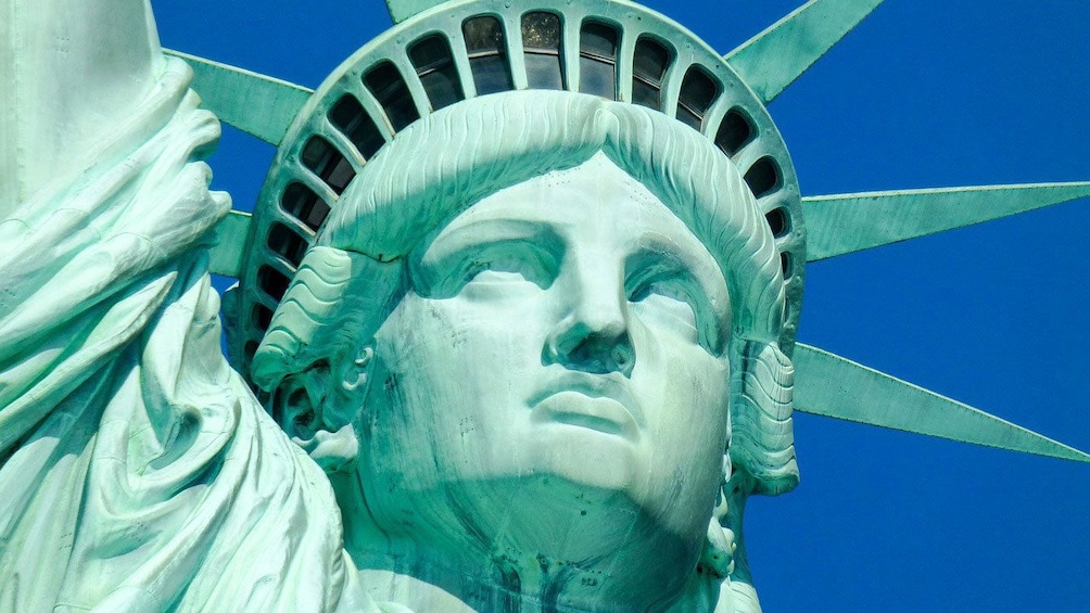 Show item 5 of 8. Close up of the face of Statue of Liberty in New York