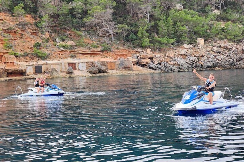 Guided Activity on a Jet Ski to Cala Salada Ibiza