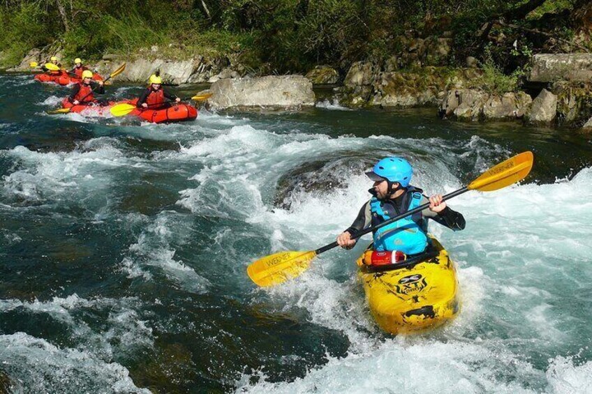 Adrenaline kayaking on the Lima and Serchio rivers in Bagni di Lucca