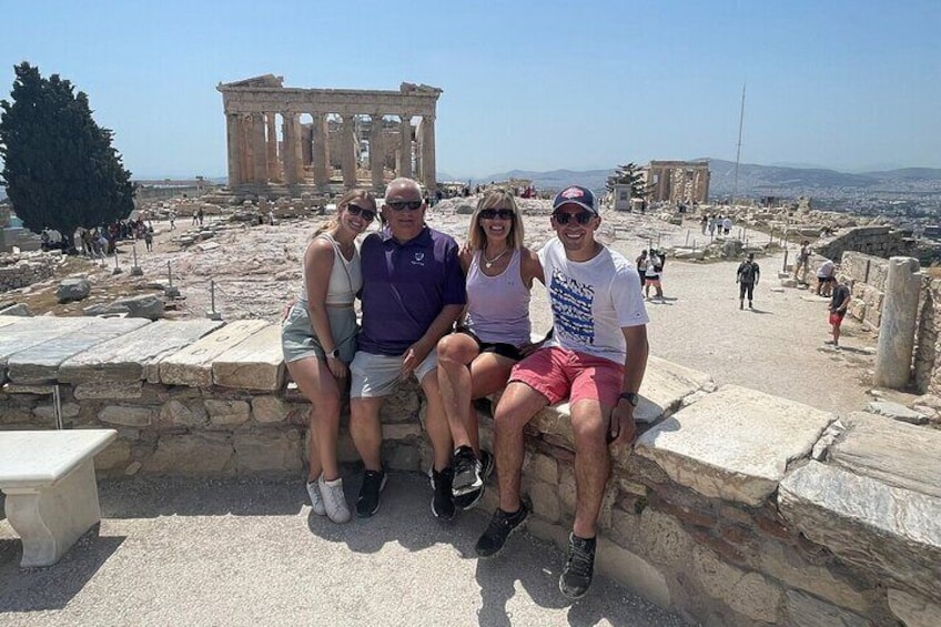 Travellers photo with Parthenon in the background