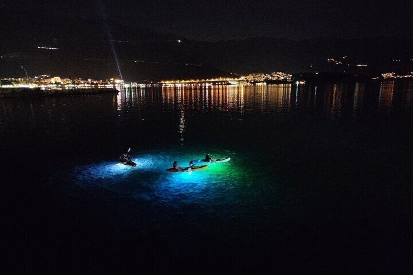 An evening tour on SUP or Kayak with LED light creates a special atmosphere, turning the experience into a real magic.
