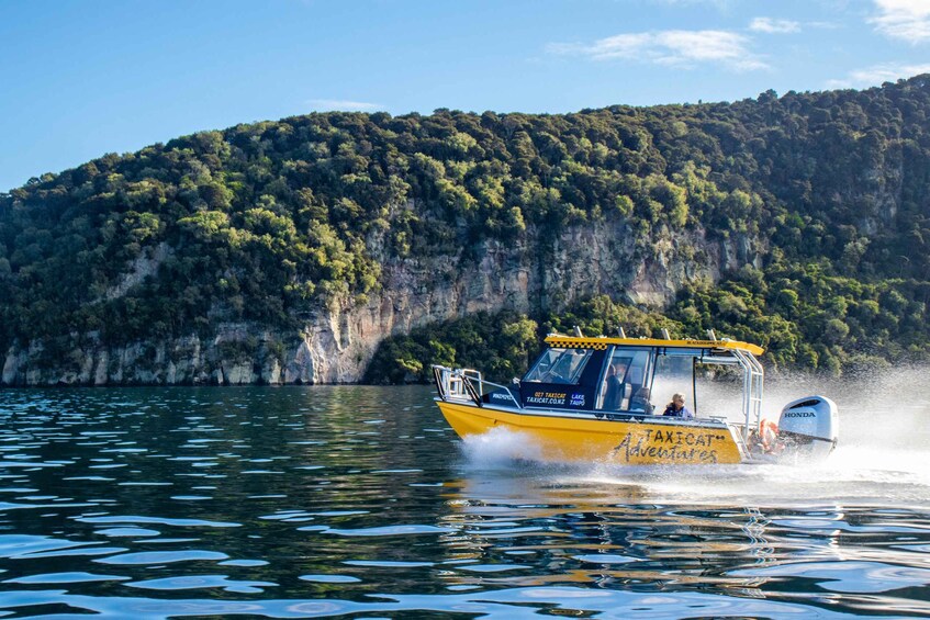 Taupo: Lake Taupo Western Bays Catamaran Tour with Bush Walk