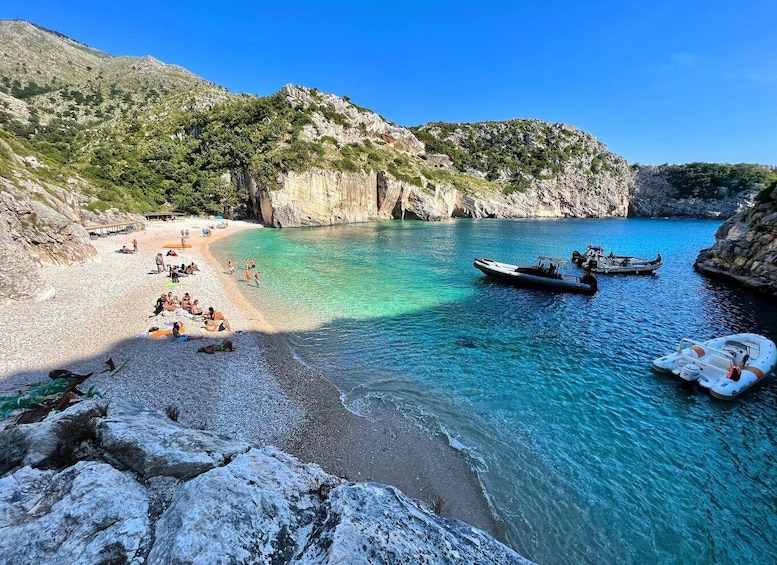 Picture 6 for Activity From Vlore: Grama Bay Caves & Beaches Speedboat Guided Tour