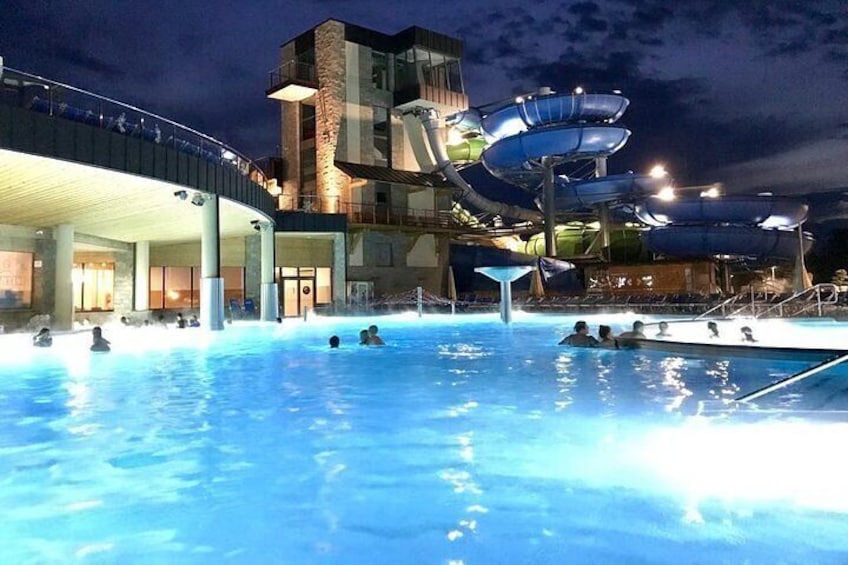 Outdoor pools, evening