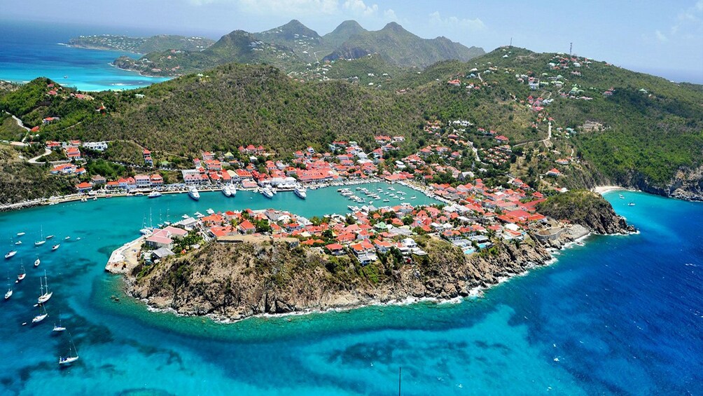 Aerial view of St Martin Island
