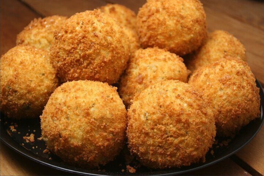 Course of Arancini and Almond Paste in Catania